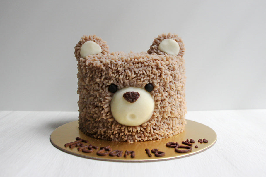 blue teddy bear cake - Angela's Bakery